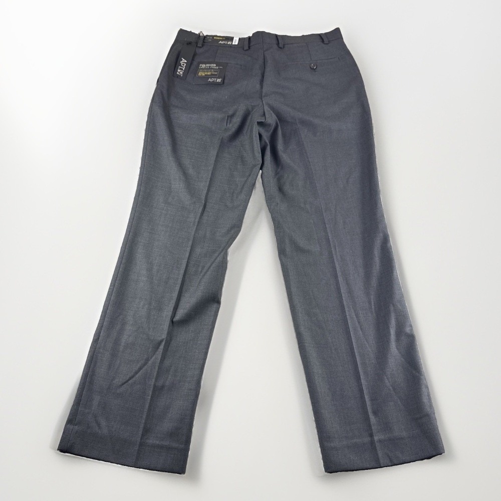 Apt 9 Modern Fit Polished Dress Pants Mens 32x30 Gray Slacks Chinos Preppy NEW
